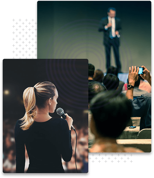 Person speaking at conference